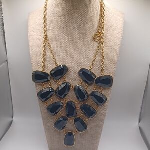 Erica Lyons Gold Tone and Black Statement Necklace